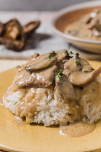 Load image into Gallery viewer, PAN FRIED PORK AND MUSHROOMS IN WHITE WINE GRAVY
